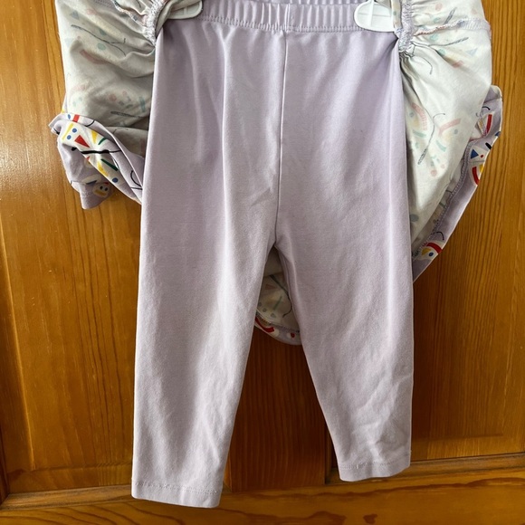 Hanna Andersson Butterfly Skater Dress in Organic Cotton Matching Leggings 12-18 - Picture 2 of 4